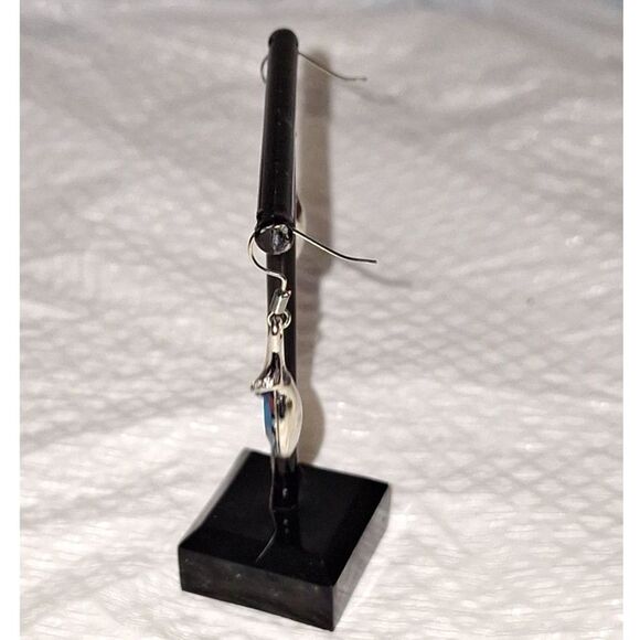 Elegant Women's Dangle Drop Earrings Sapphire Glass Rhinestone Cocktail Party - Picture 3 of 7